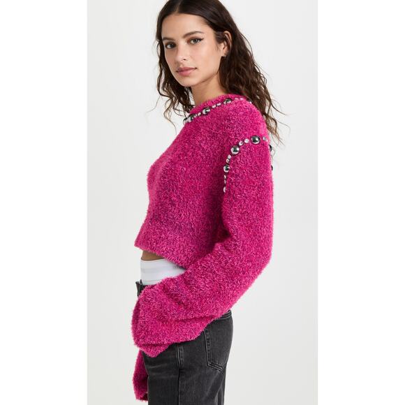 AREA Fuchsia Sweater with Crystal Accents - Picture 3 of 14
